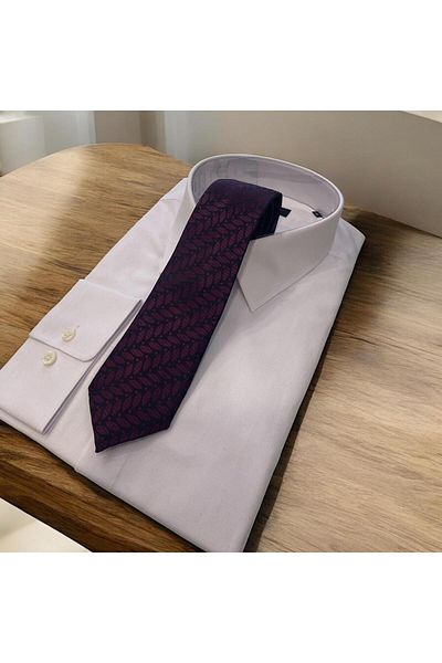 Sarar Patterned Black Plum Tie