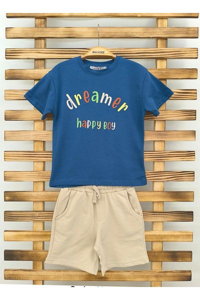 Mackays Colorful Text Printed T-Shirt and Combed Cotton Capri Set
