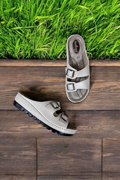 Fitbas 392993 319 Γυναικείες παντόφλες μεγάλου μεγέθους σε μπεζ χρώμα