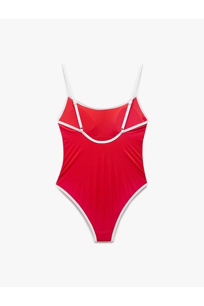 Koton Color Contrast Thin Strap Swimsuit