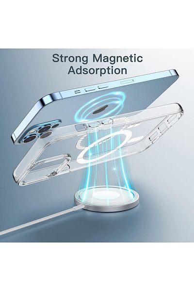 Generic Magnetic Case for iPhone 13 PRO Max(6.7") – MagSafe, Shockproof Bumper, Clear Anti-Scratch CLEAR