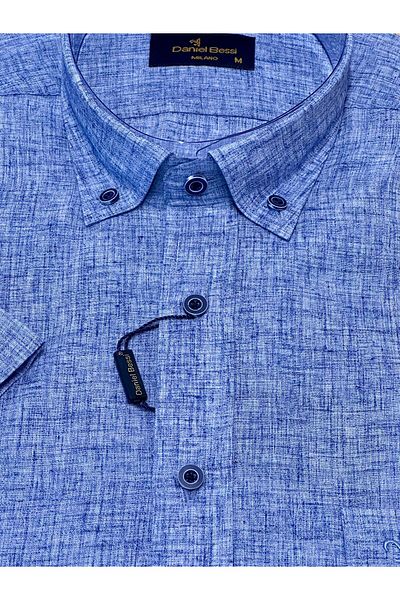 Daniel Bessi Classic Cut 100% Cotton Short Sleeve Men's Shirt with Pockets