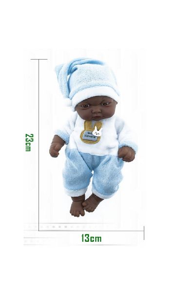 rexa 12-Inch African American Baby Doll – Soft Body Toy for Kids (23 cm Height)