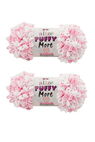 Alize 2 spools of Puffy More wool yarn made in Türkiye, color number 6559