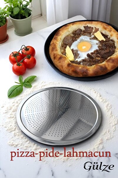 Maglor Stainless Steel Pizza-Pita-Lahmacun Tray / Baking and Presentation Tray (28 cm)