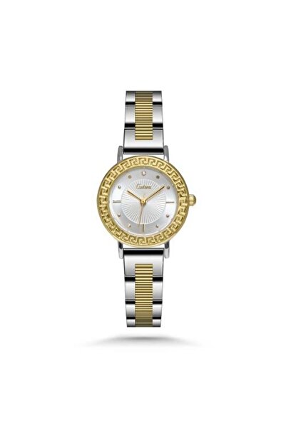 catera Women's Steel Watch in Silver and Gold Color with White Dial