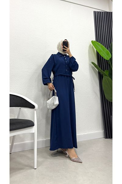 HB MODA COLLECTİON Shirt Detail Dress