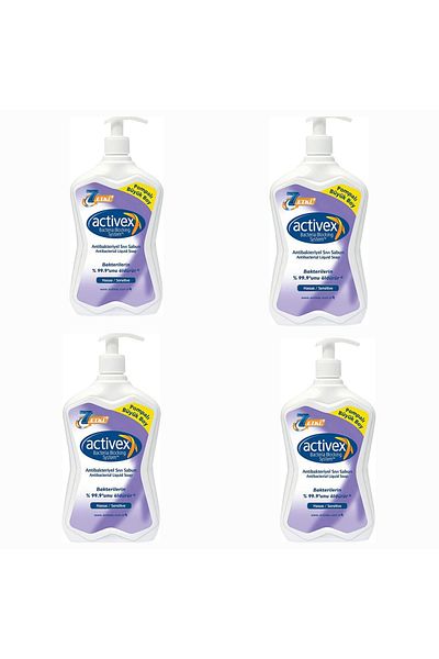 Activex 4 Pieces Activex Liquid Soap Sensitive Protection 700 ml Large Size Soap with Pump
