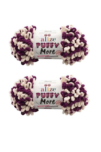 Alize Puffy More Wool Yarn - 2 Spools Color No. 6537