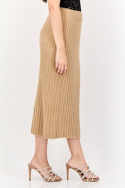 aerie Women Ribbed Midi Skirt, Brown