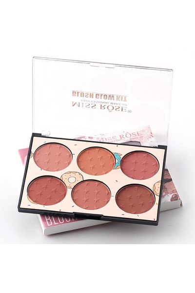 MISS ROSE Blush Glow Kit (7004-015N2) – 6-Piece Blush Palette for Radiant, Sculpted Cheeks