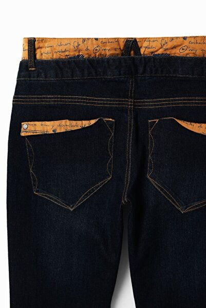 Desigual Brais Double-Waisted Jeans, Navy, 34 US