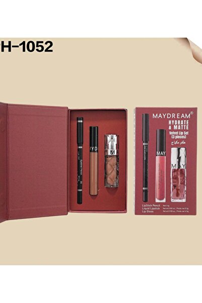 Mi Dream Luxury Makeup Set 3×1 - Lipstick, Gloss, and Eyeliner in Elegant Box