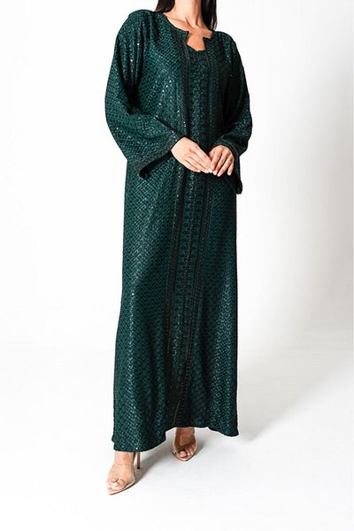 IKKXA Embroidery Sparkling Jalabiya