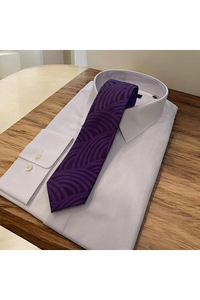 Sarar Geometric Pattern Purple Tie