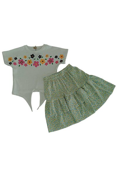 Kamex Girl's Suit with Floral Skirt