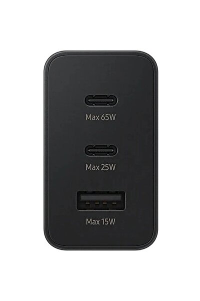 Samsung 65 w EP-Type-C & Type-A Üçlü Hızlı Şarj Aleti Siyah