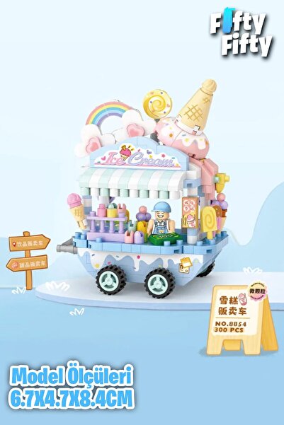 Vagonlife Loz Micro Block Series Ice Cream Cart 300 Piece Toy Building Set Fflz-8854