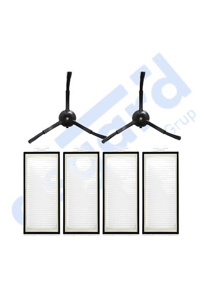Asgard Grup Roborock Q Revo Pro-S-Maxv Compatible 2 Side Brushes 4 Filters