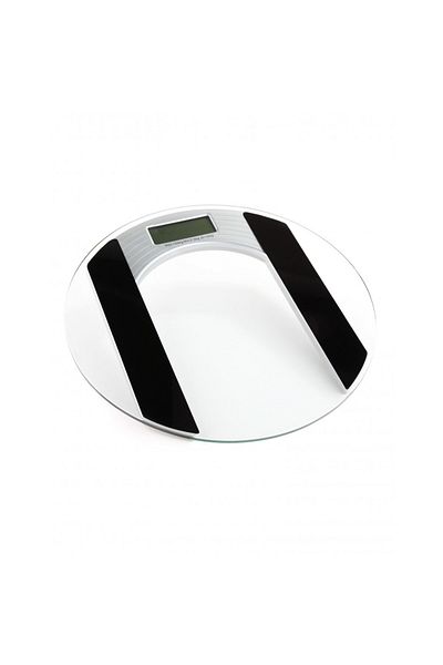 5 five simply smart Verre weighing scale, round, glass, 32 cm, 150 kg