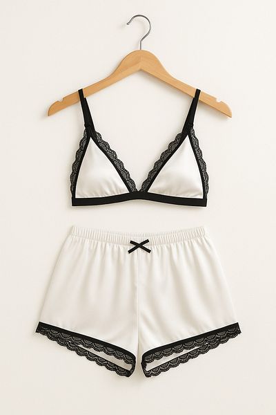 Loule Set de pijamale din 2 piese pentru femei, cu bretele și pantaloni scurți LL.S01.EC.002
