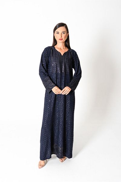 IKKXA Embroidery Sparkling Jalabiya