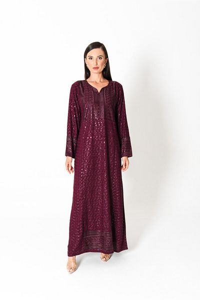 IKKXA Embroidery Sparkling Jalabiya