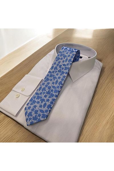 Sarar Leaf Pattern Light Blue Tie