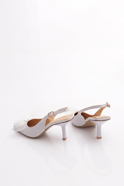 DGN Pm492-K614 Women's Ribbon Detailed Open Back Heeled Shoes