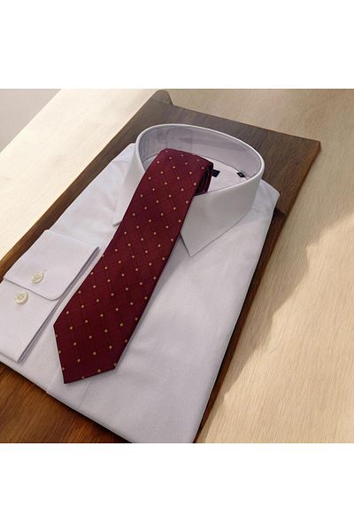 Sarar Plaid Pattern Burgundy Tie
