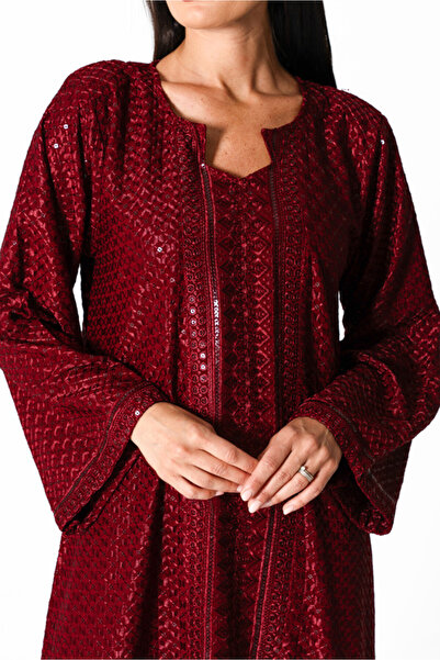 IKKXA Embroidery Sparkling Jalabiya