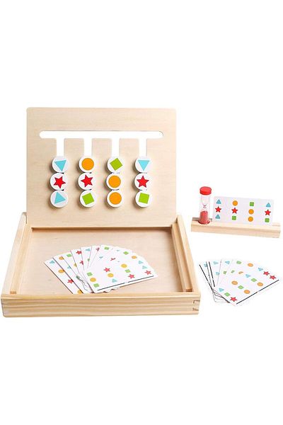 rexa Arabest Montessori Wooden Slide Puzzle – Color & Shape Matching Logic Game for Kids