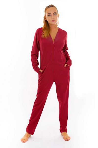 dendy Women's long pajama jumpsuit Bordeaux 152/S