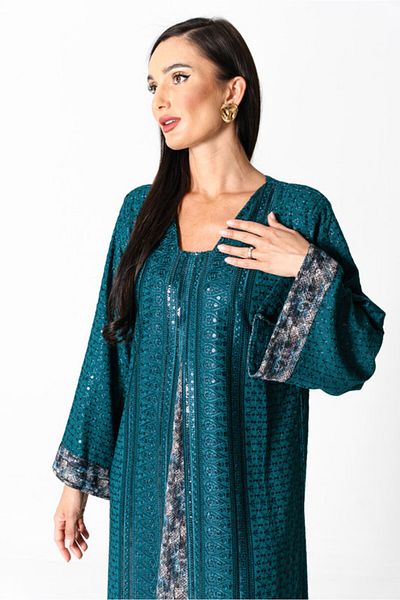 IKKXA Embroidery Sparkling Jalabiya