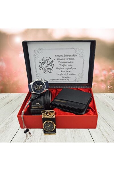 Genel Markalar KİŞİYE ÖZEL HEDİYE SETİ ( SAAT-KEMER-CÜZDAN -TESBİH- IŞIKLI SA...