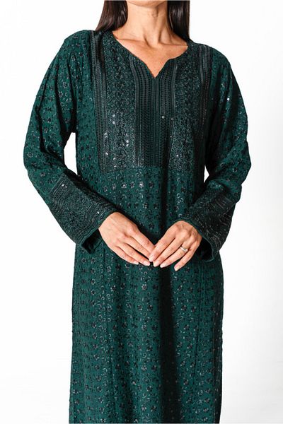 IKKXA Embroidery Sparkling Jalabiya