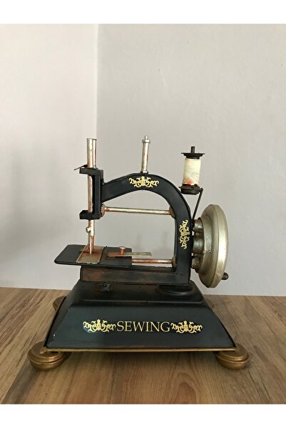 NOSTALJİM DEKORATİF METAL DİKİŞ MAKİNESİ KUMBARALI