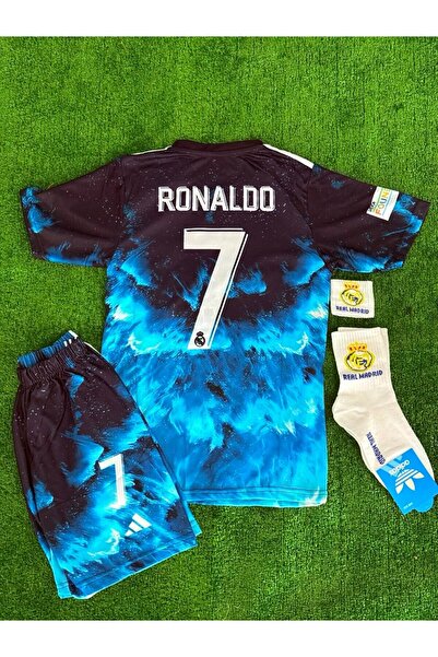 Alaturka Mix Real Madrid 2025/26 Yeni Sezon Mavi Dalga Desenli Ronaldo Çocuk ...