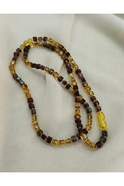 Hd Marketim Kolye Kehribar Amber Doğaltaş Küp Kesim Karışık Renkli Yetişkin Kolyesi