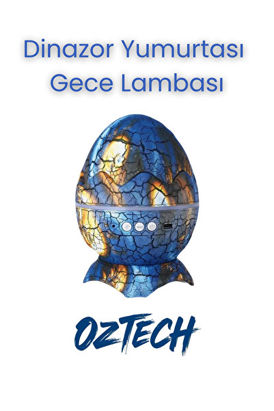 DTULTRA2 Dinazor Yumurtası Kumandalı Bluetoothlu Gece Lambası Tavan Yansıtmal...