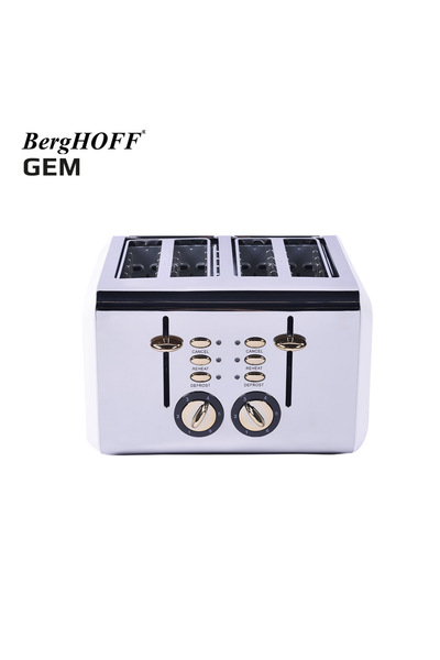 Berghoff GEM TITAN Parlak Gümüş Beyaz Dört Dilim Ekmek Kızartma Makinesi