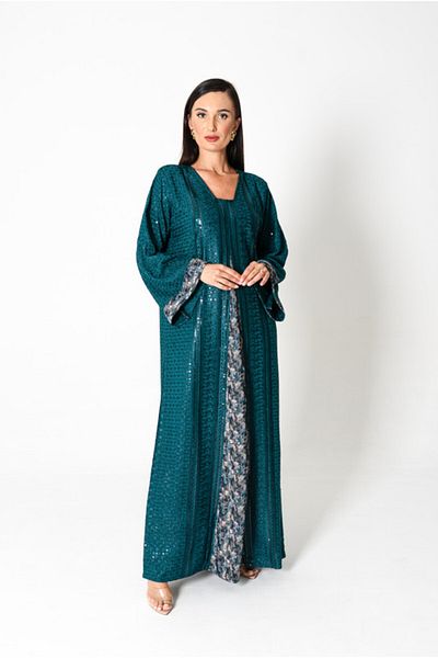 IKKXA Embroidery Sparkling Jalabiya
