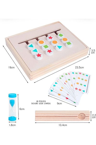 rexa Arabest Montessori Wooden Slide Puzzle – Color & Shape Matching Logic Game for Kids