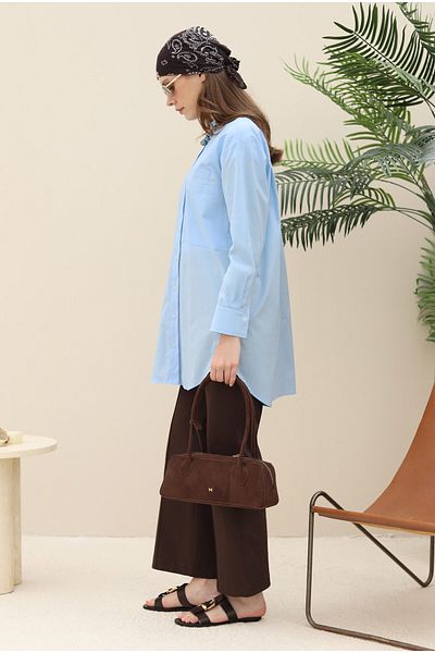HEQA Cornered Long Bag Bitter Brown