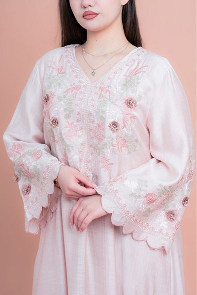 IKKXA Modern Embroidered Jalabiya
