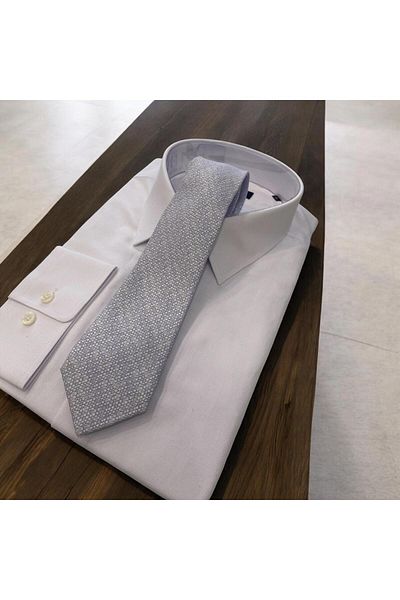 Sarar Micro Pattern White Tie