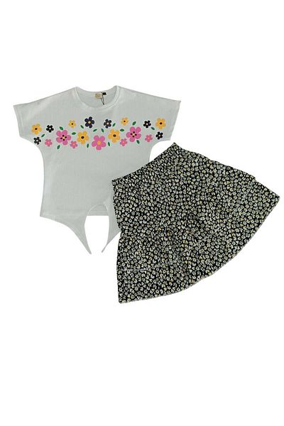 Kamex Girl's Suit with Floral Skirt