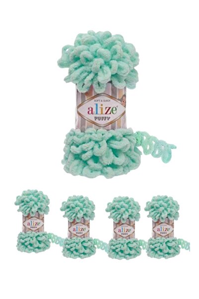Alize Puffy 5 قطع من خيوط اليزا بوفي التركية الاصلية وزن 100 غرام رقم اللون 19