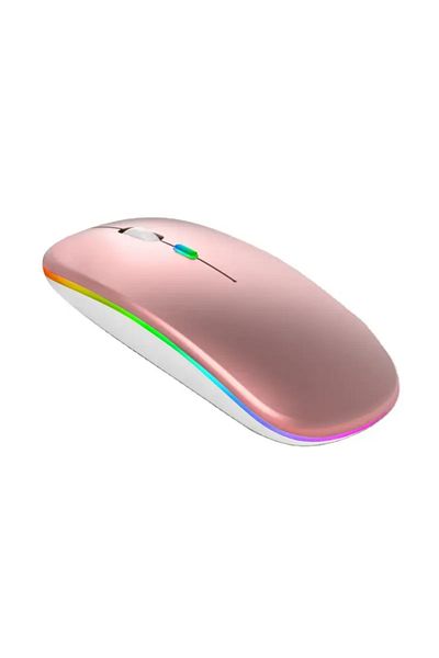 ABYZ Wireless RGB Gaming Mouse Bluetooth 5.1 & 2.4GHz USB Charging Silent Ergonomic Adjustable DPI Pink