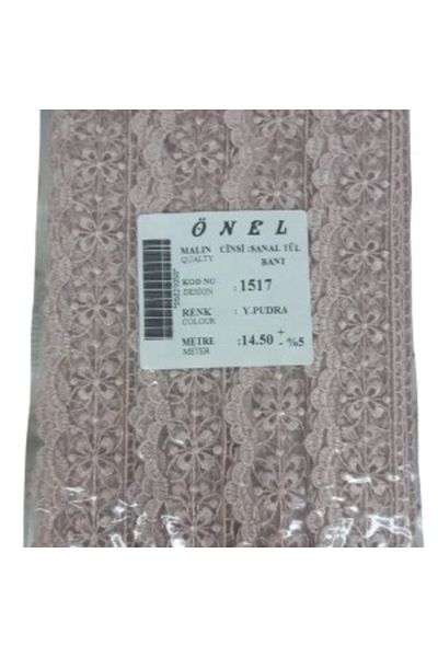 MERGEN STORE Lace Polyester Virtual Tulle Tape Y.powder 14,50 Meters Width 3 Cm On-1517-pu